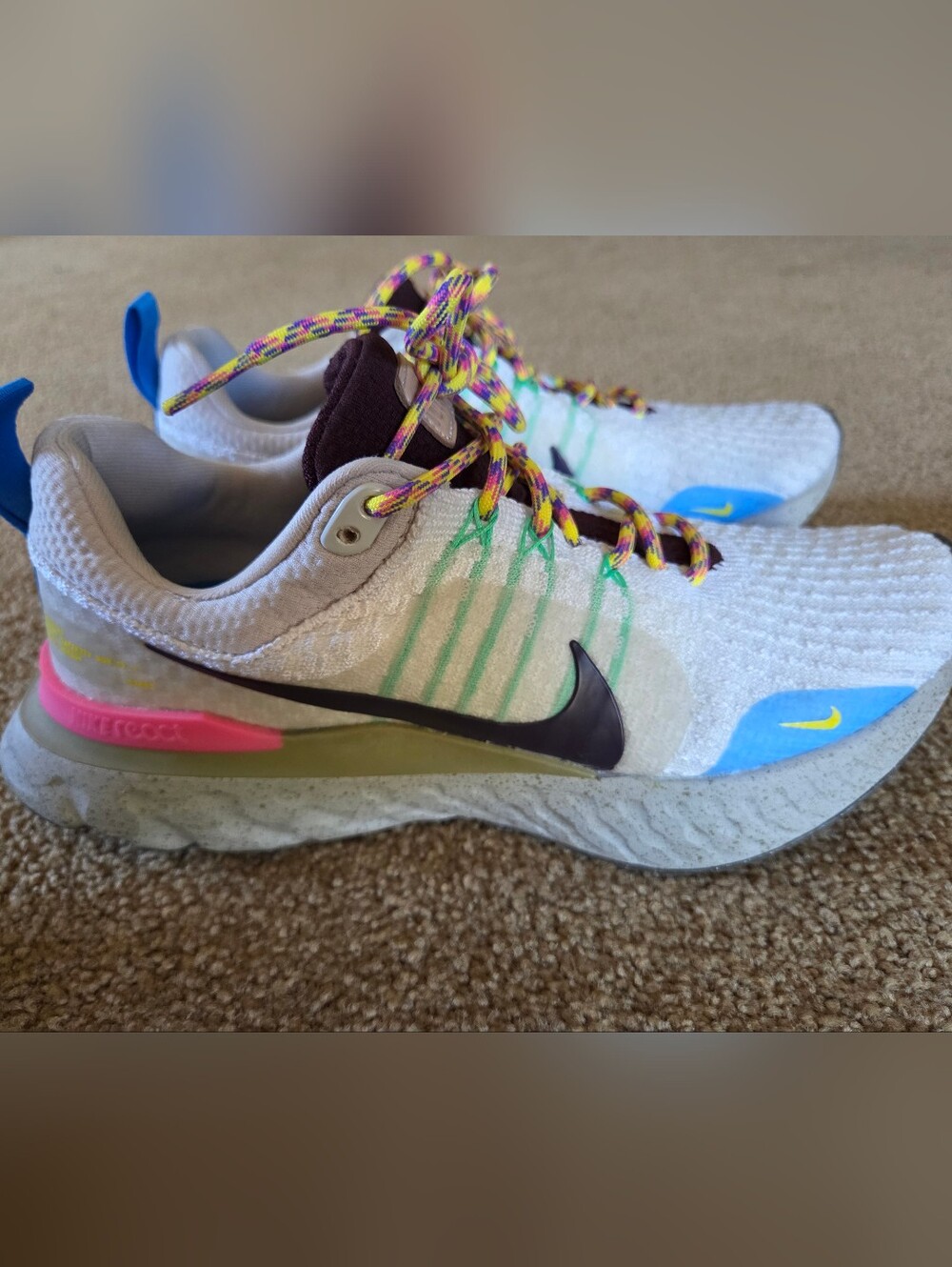 Nike React Infinity Run Flyknit 3 Womens Size 8.5 (Mens 7) Sail Pink Light Bone